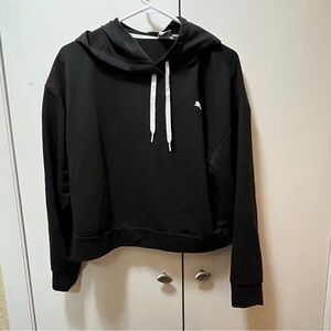 Puma Black Cropped Hooded Sweatshirt with Logo